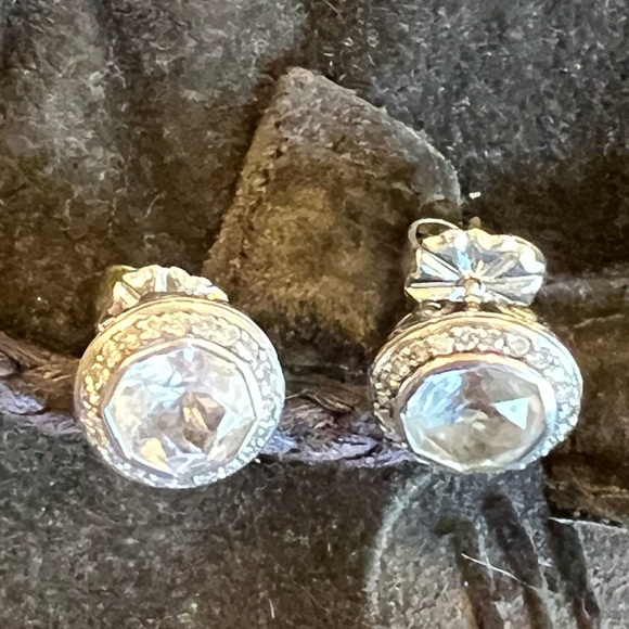 John Hardy Topaz & Diamond Batu Sari Stud Earrings - Picture 1 of 14